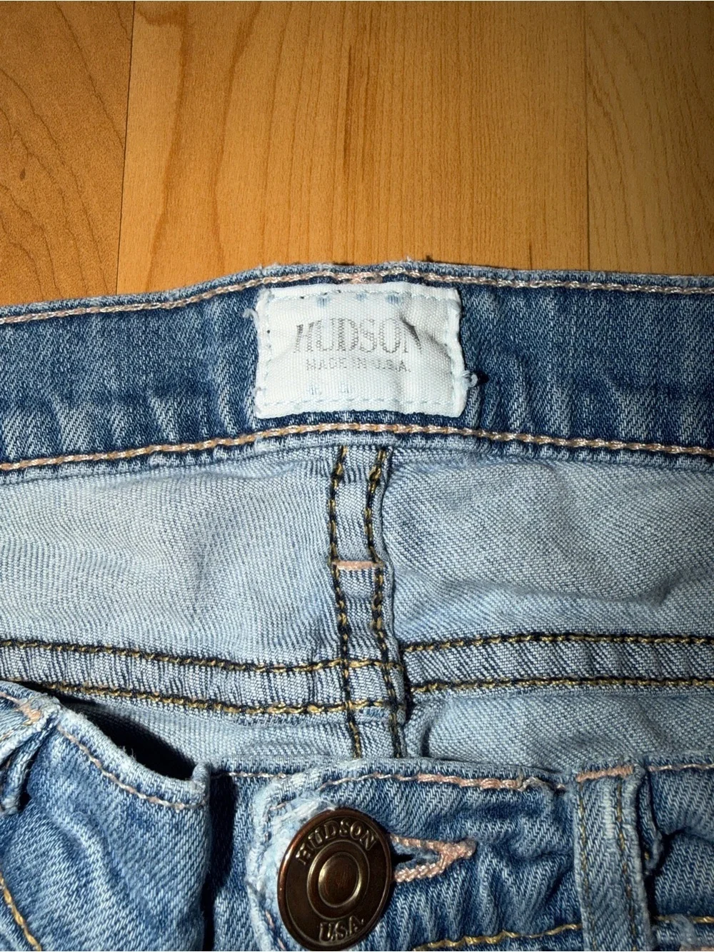 Hudson Jeans Light Blue Distressed Cuffed Capris